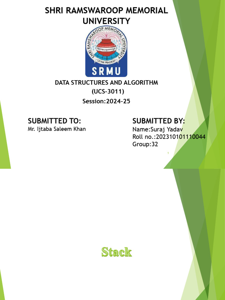 Dsa PPT (Suraj Yadav) 202310101110044 | PDF | Software Development ...