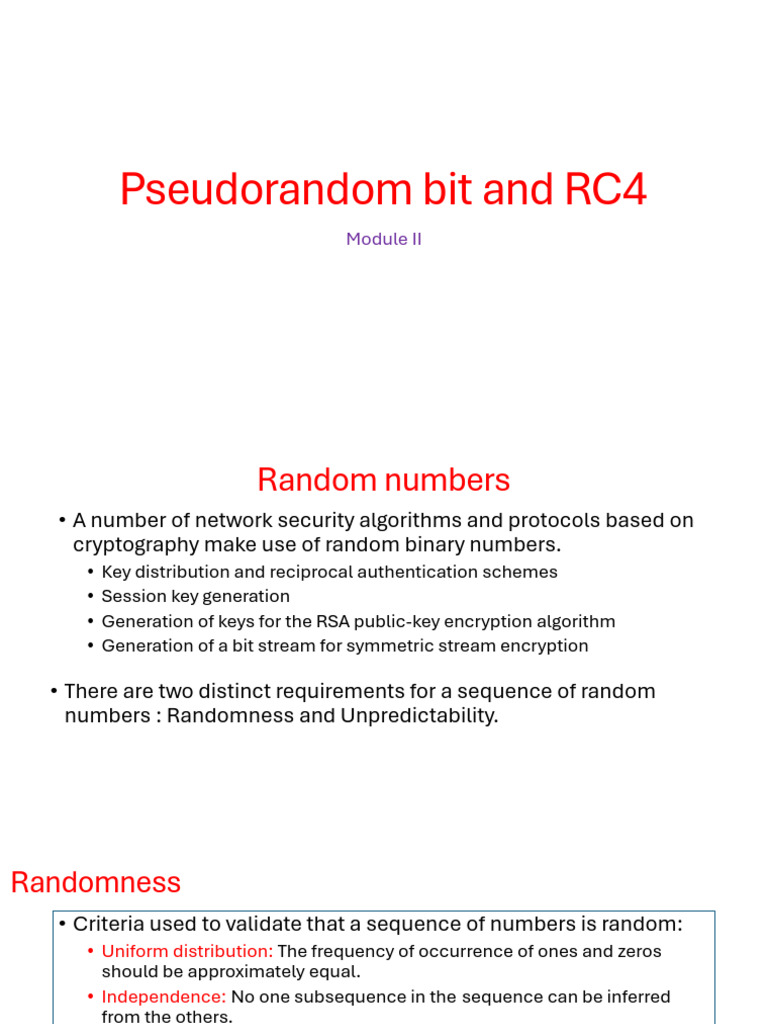 18-Pseudo random bit generator-RC4 SM FAROOQ | PDF | Key 