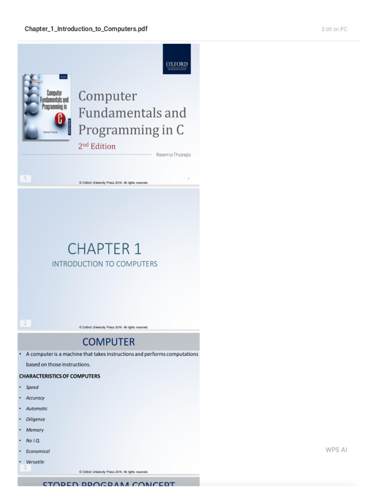 Chapter 1 Introduction To Computers | PDF