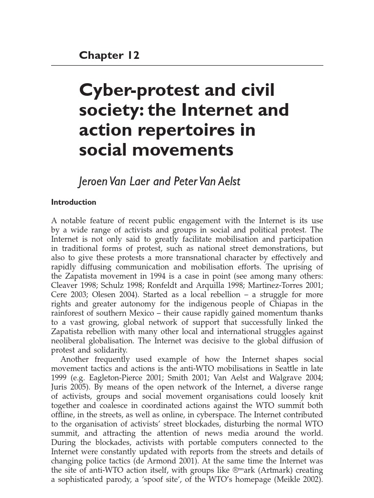 Cyber-Protest and Civil The Internet and Action Repertoires in Social ...