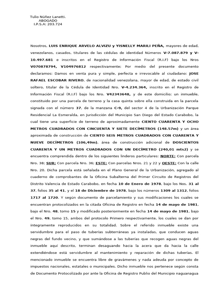 Documento Venta Definitiva Casa La Esmeralda Syy 30102023 Pdf