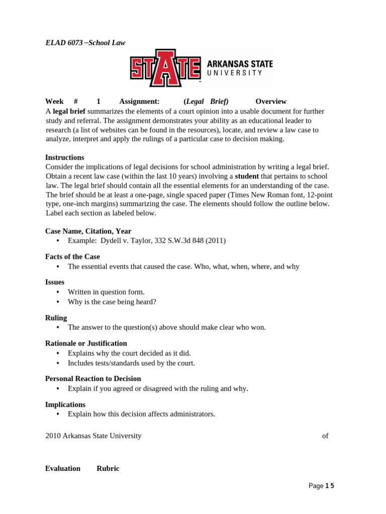 Assignment 1.1 Legal Brief J. Smith | PDF | United States Supreme Court ...