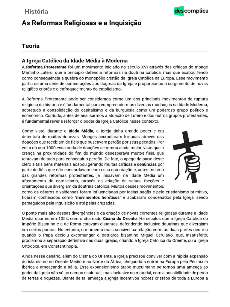 Vod-história-As Reformas Religiosas e A Inquisição-2024 | PDF ...