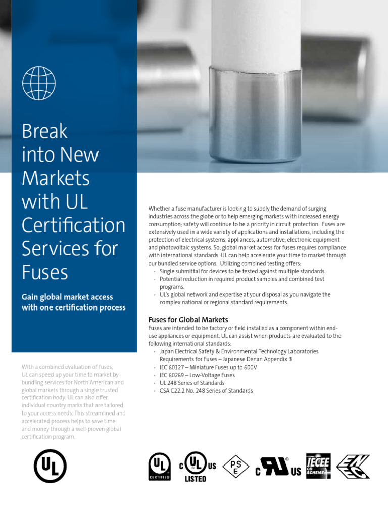 UL 1018: Global Fuse Certification Guide | PDF | Fuse (Electrical ...