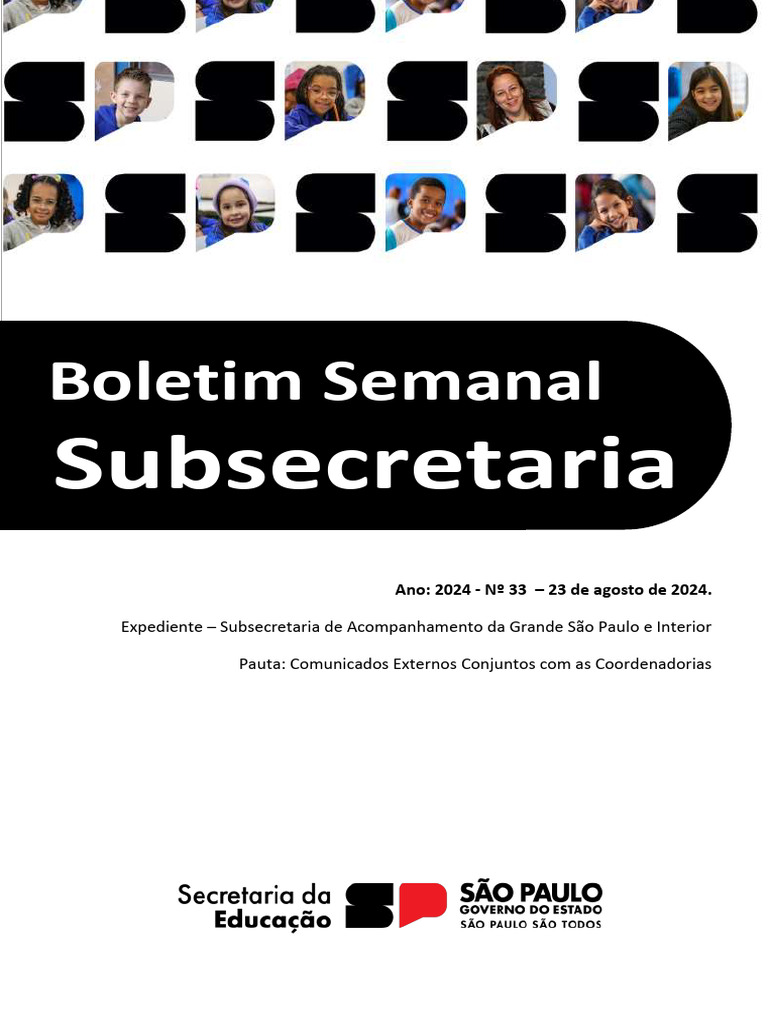 Boletim Semanal Subsecretaria Ano 2024 Nº 33 De 23 de Agosto de