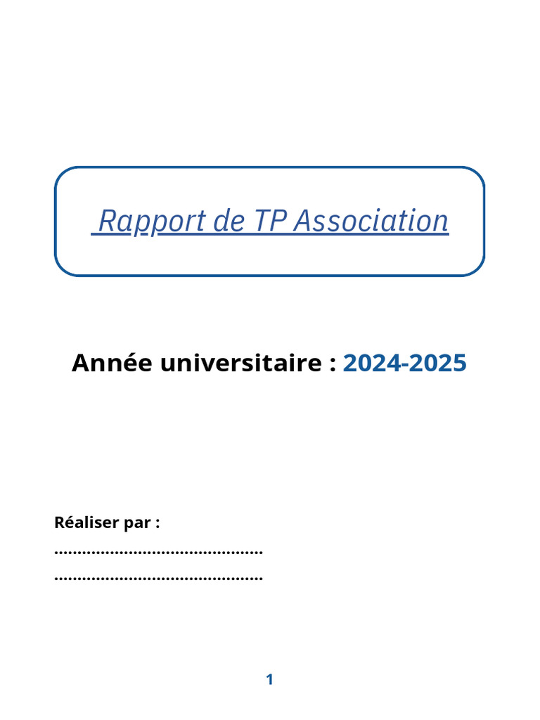 Rapport de TP Association | PDF | Technologie et ingénierie