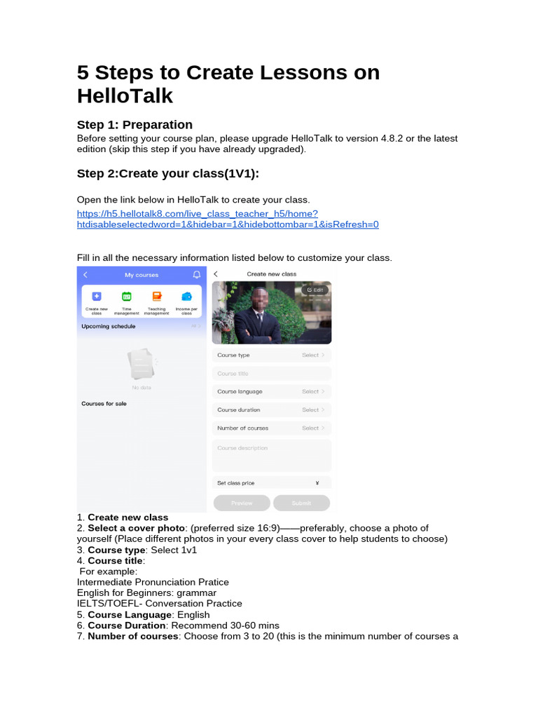 Creating Lessons on HelloTalk | PDF | Computing