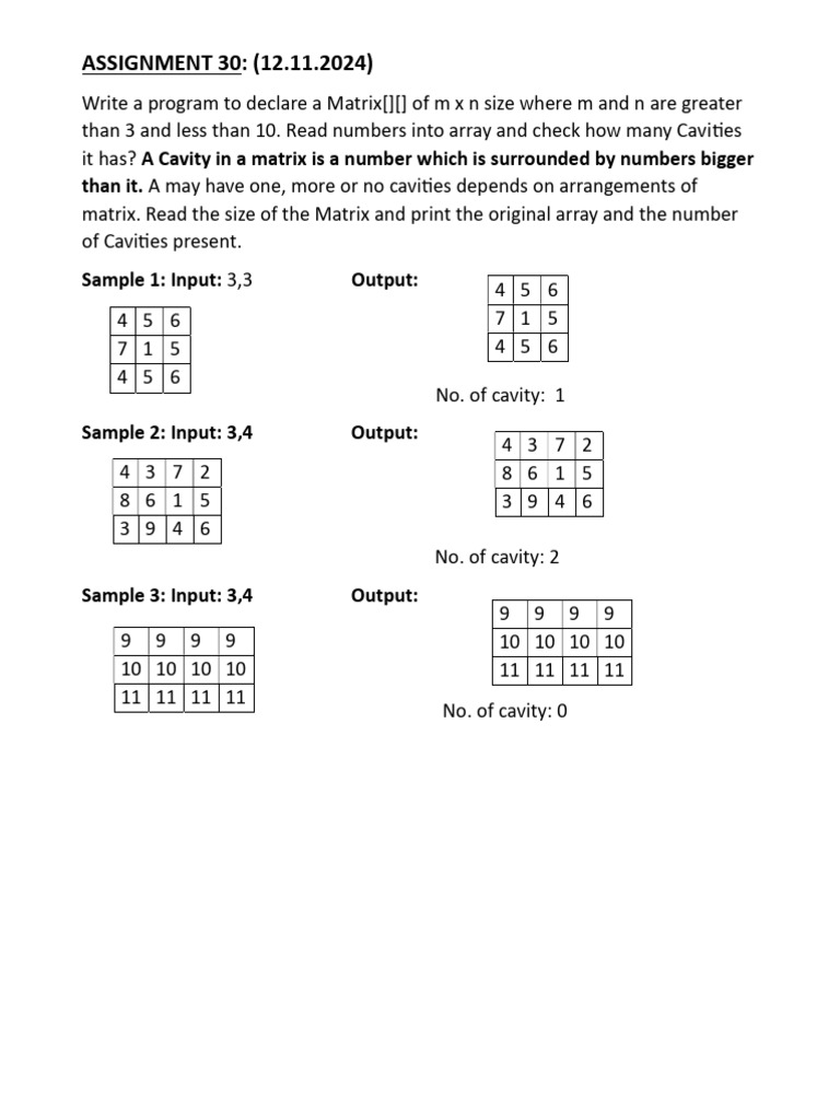 Assignment 30 Pdf Matrix Mathematics Computer Science