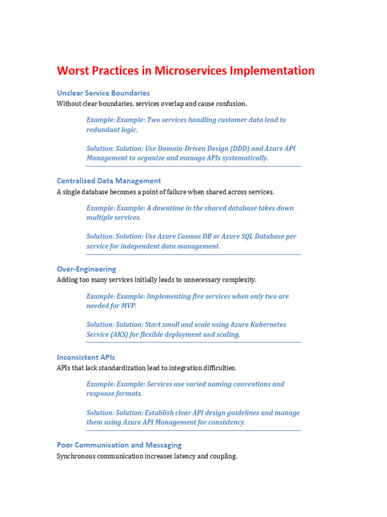 Microservices Implementation Pitfalls | PDF | Databases | Microsoft Azure