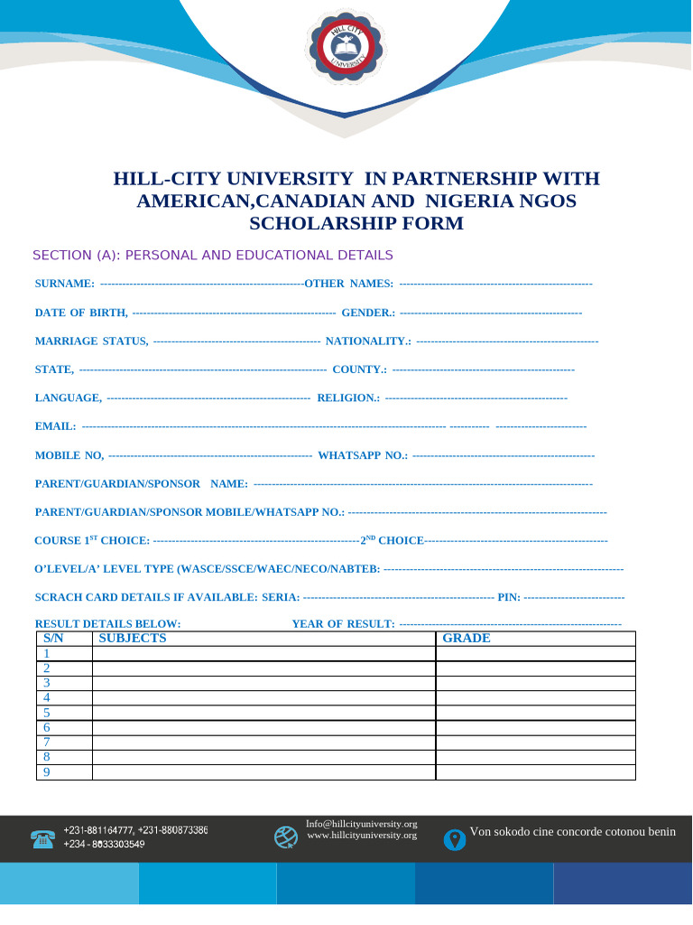 Hill-City University in Partnership With American, Canadian and Nigeria ...