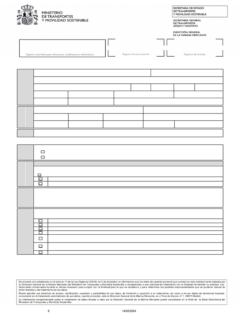 Solicitud Despacho Por Tiempo v5 | PDF | Documento de identidad | Puerto