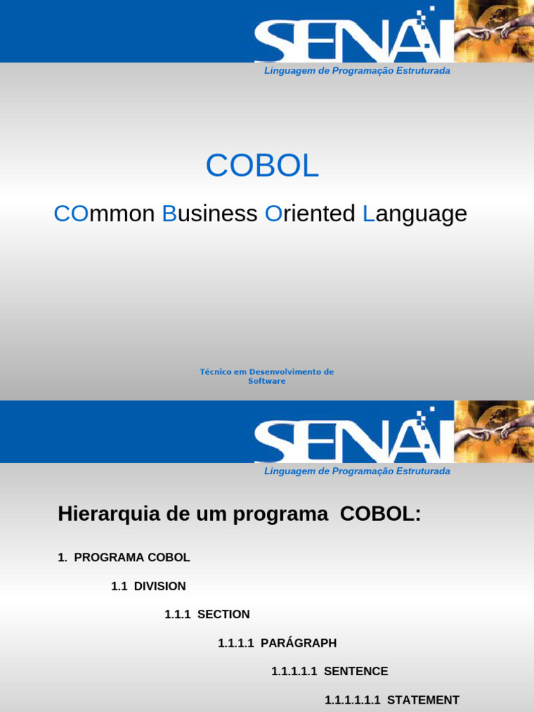 Estrutura e Regras do COBOL | PDF | Linguagem de programação ...