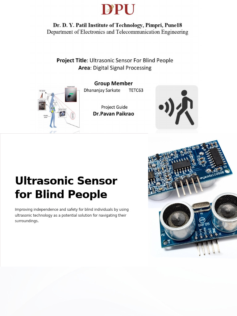 Ultrasonic Sensors for Blind Navigation | PDF | Ultrasound | Sensor