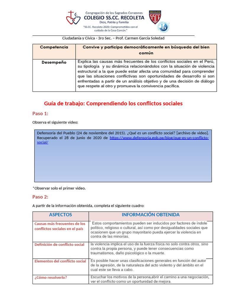Conflictos Sociales en el Perú: Análisis y Resolución | PDF | Conflicto ...