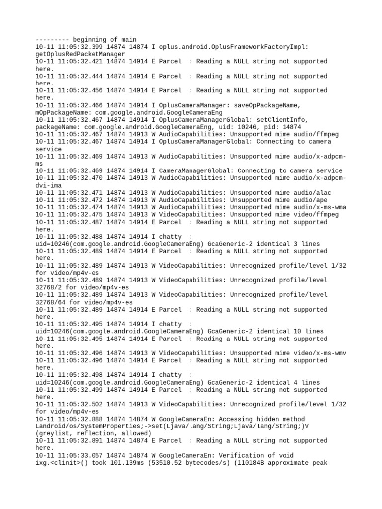 Oplus Camera Manager Log Analysis | PDF | Pointer (Computer Programming ...