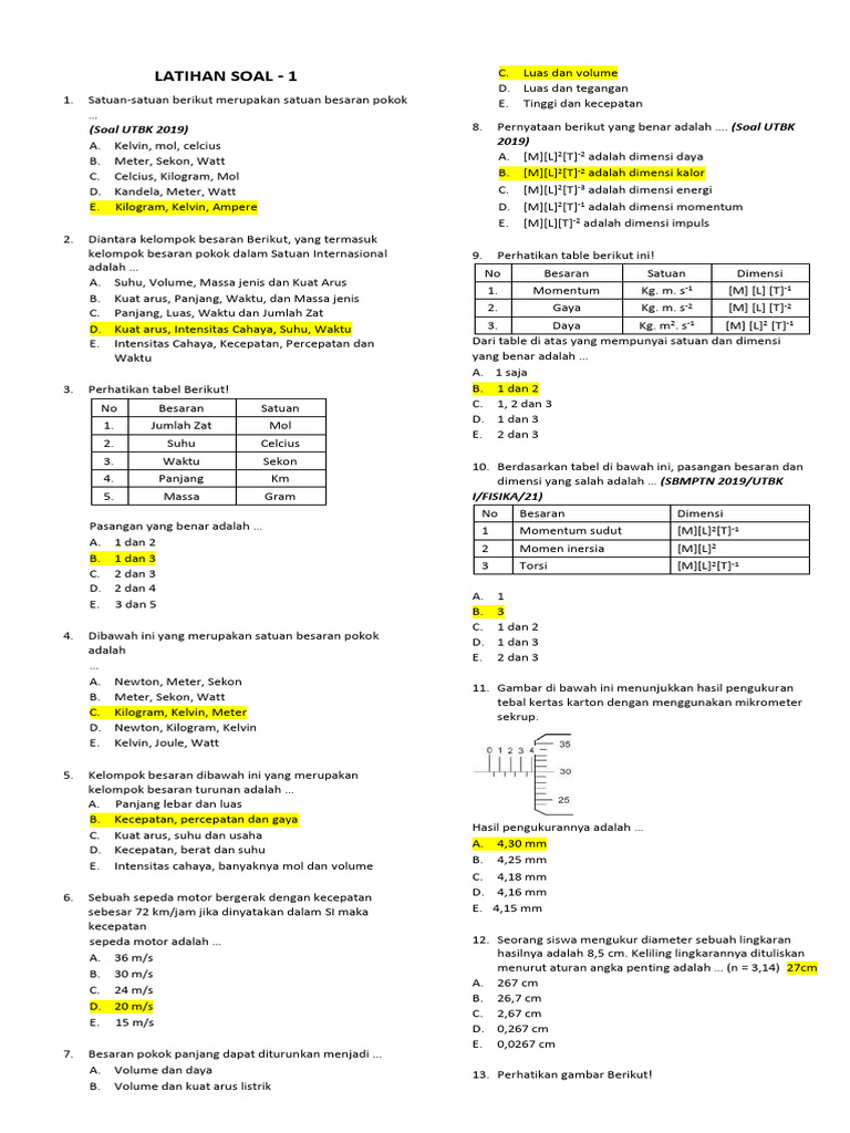Satuan dan Dimensi dalam Fisika | PDF