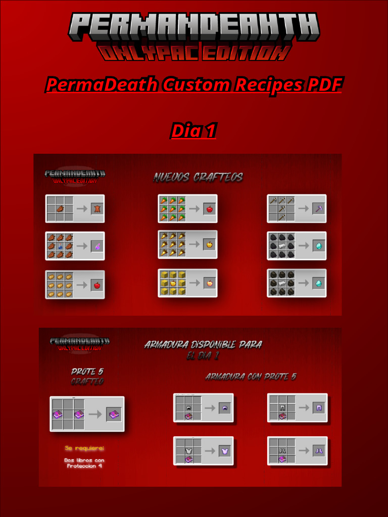 Recetas Personalizadas PermaDeath | PDF