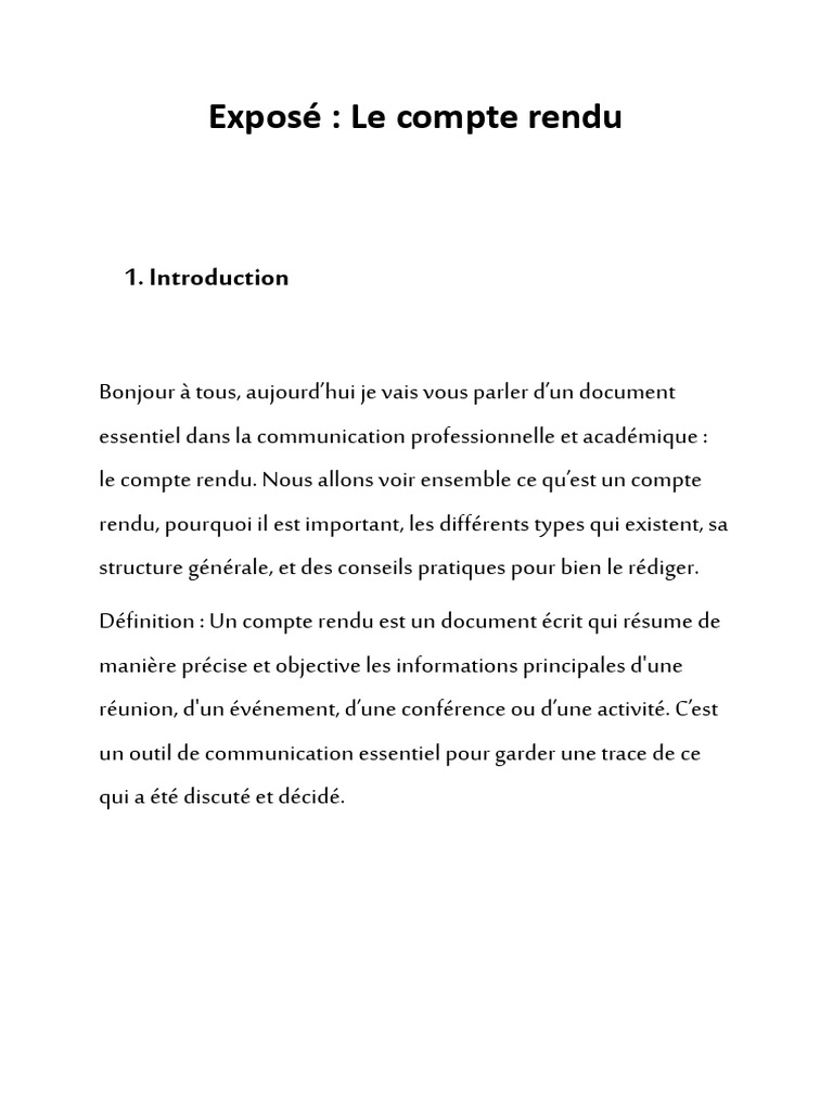 Guide complet sur le compte rendu | PDF