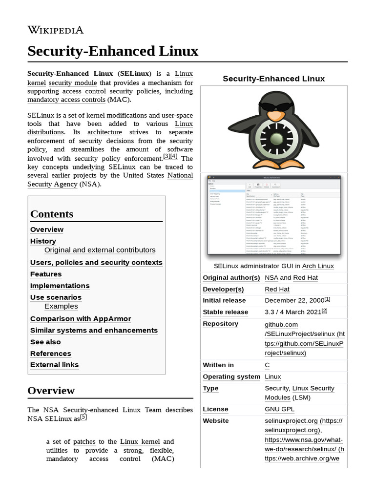 SELinux for Linux Security Experts | PDF | Free Software | Operating ...