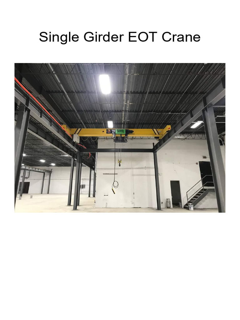 5T Single Girder EOT Crane Specifications | PDF | Crane (Machine ...