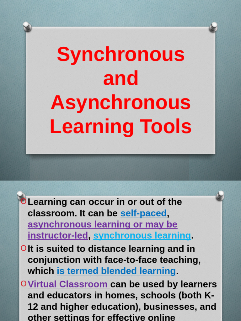 Asynchronous and Synchronous Tools 1 | PDF