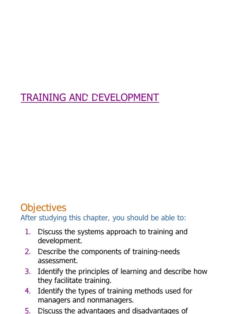 Chapter-6 Training and Development | PDF | Internship | Job Hunting