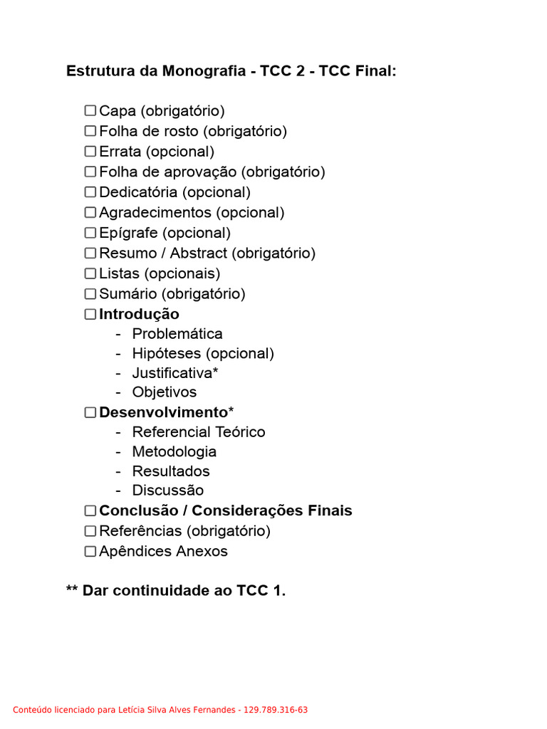 Estrutura Completa da Monografia TCC | PDF | Livros | Design de livros