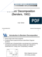 Benders' Decomposition (Benders, 1962) : Avijit Sarkar