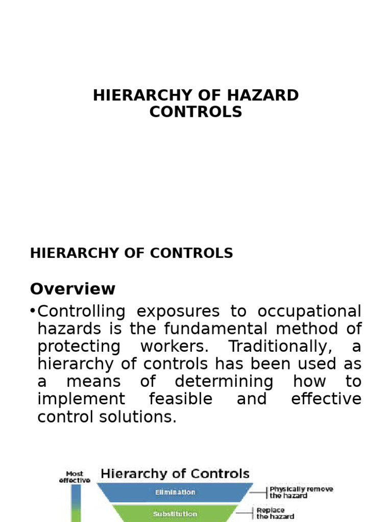Hierarchy of Hazard Controls Explained | PDF | Personal Protective ...