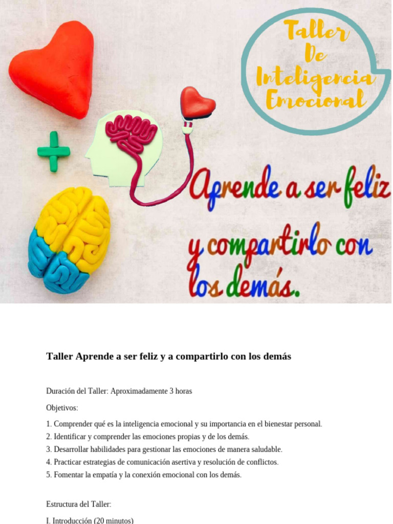 Taller de Inteligencia Emocional Infantil | PDF | Las emociones ...