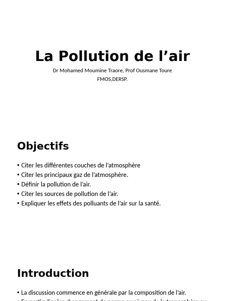 Définition et impacts de la pollution de l'air | PDF | Pollution de l ...