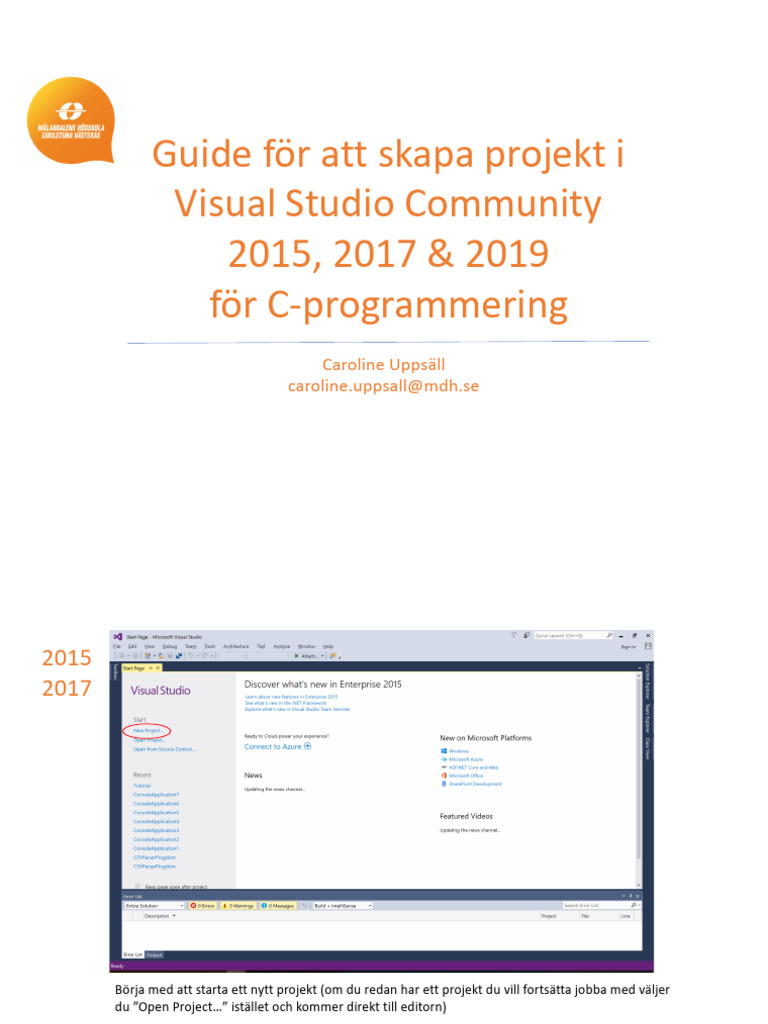 Guide Visual Studio 2015, 2017, 2019 | PDF