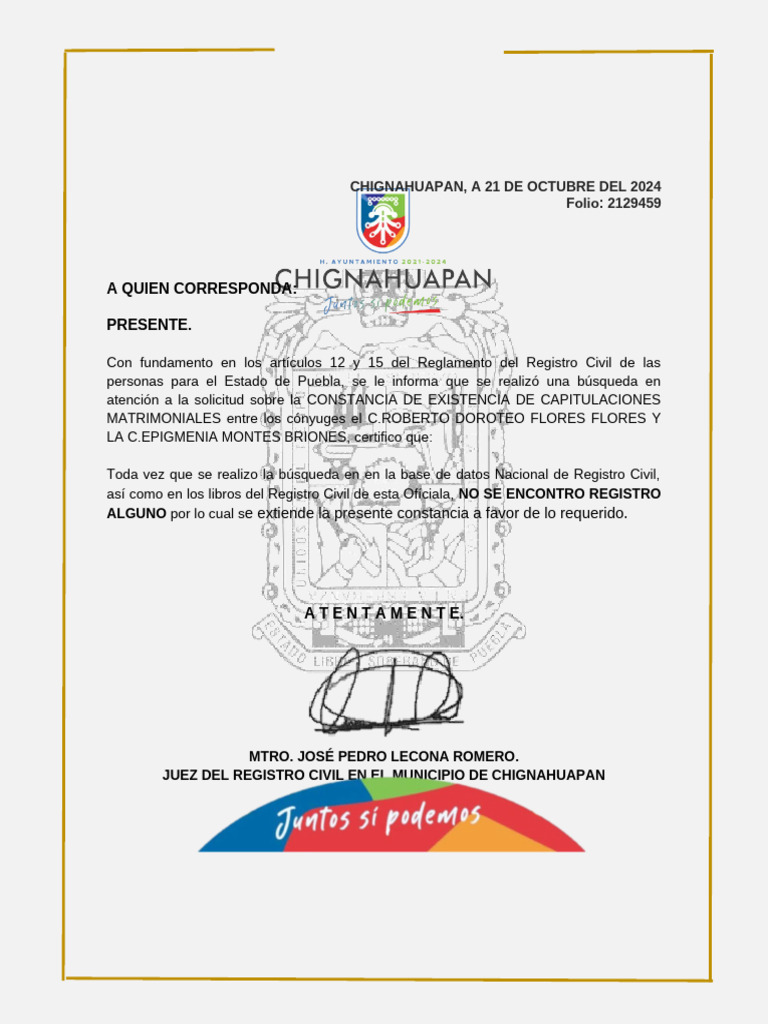 Constancia de No Matrimonio en Puebla | PDF | Política | Ciencias sociales