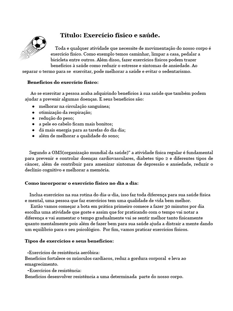 Trabalho de Ed. Física | PDF | Medicina Clínica