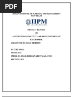 Download Advertising Strategy and Effectiveness of Kingfisher by imad  SN78945291 doc pdf