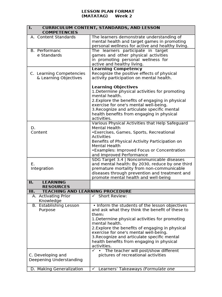 Grade 8 PE & Health: Mental Wellness Focus | PDF | Learning | Mental Health
