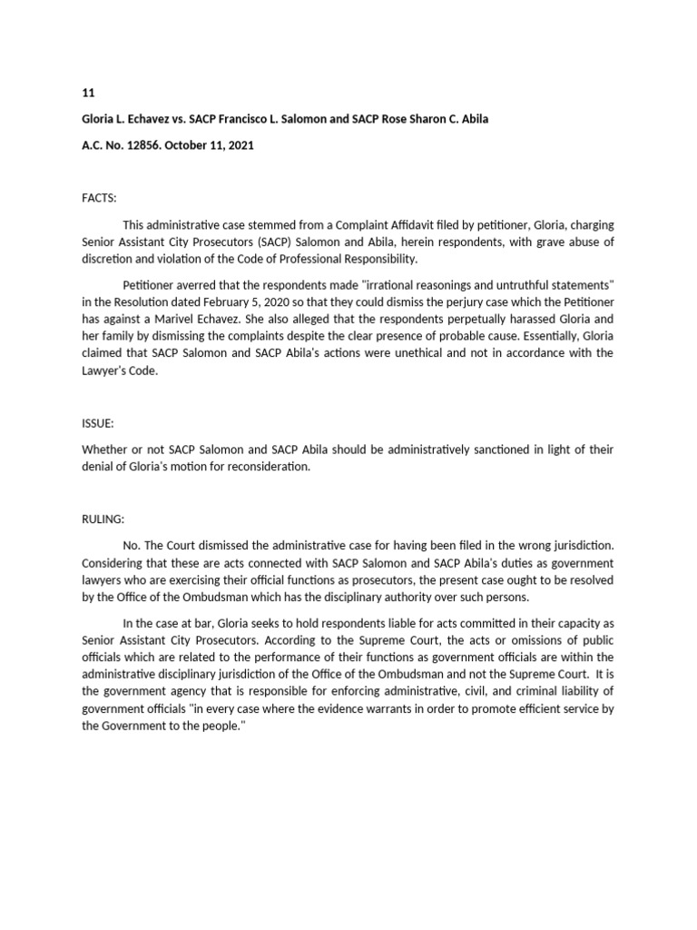 Administrative Case Against SACP Officials | PDF