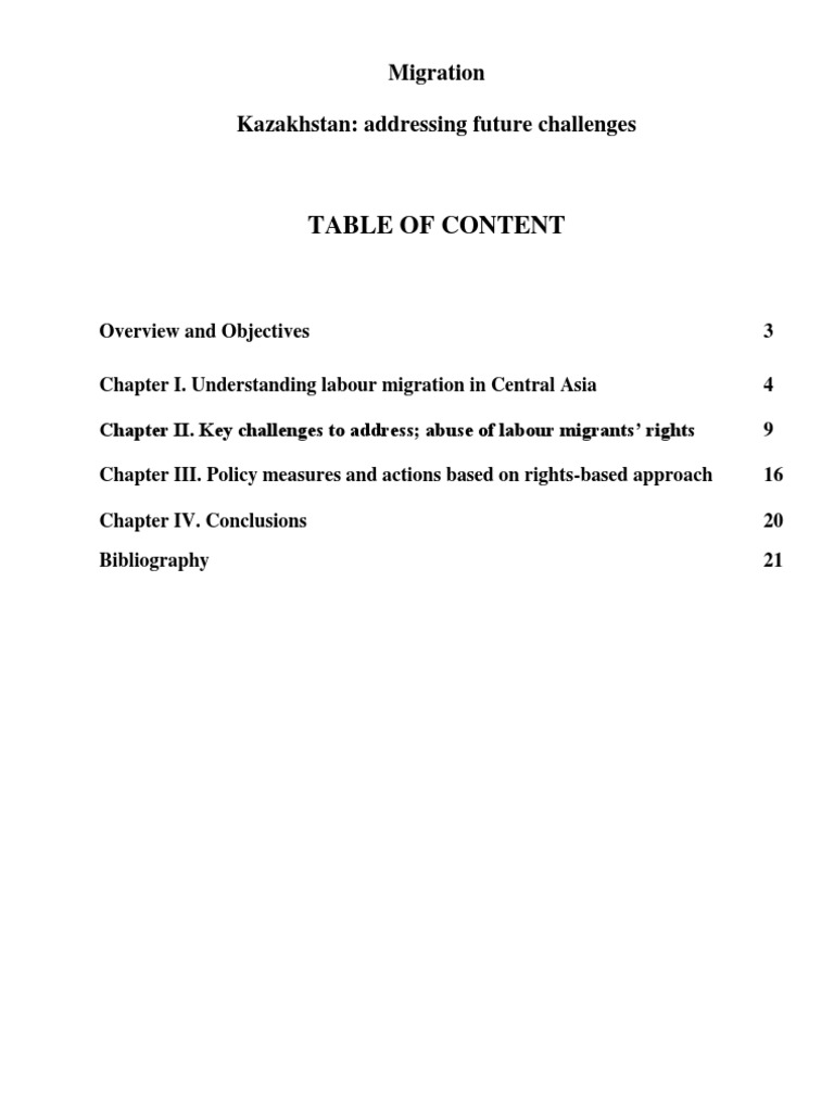 Kazakhstan's Labour Migration Challenges | PDF | Migrant Worker | Human ...