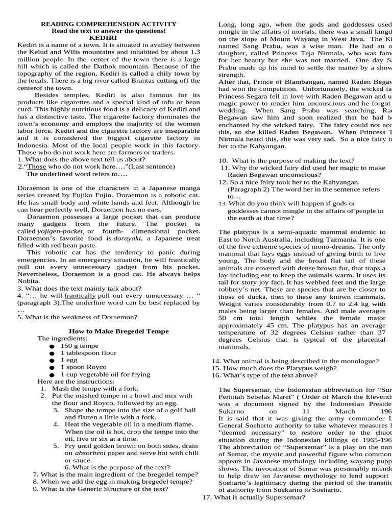 Reading Tasks for Students | PDF | Language Arts & Discipline | General ...