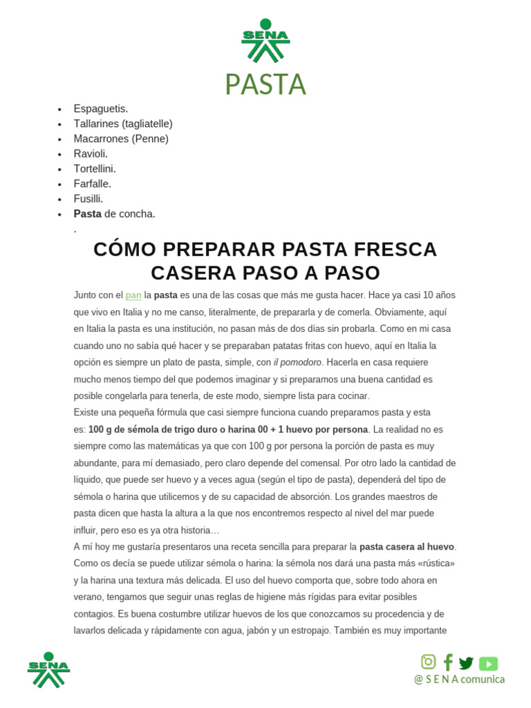 Cómo Hacer Pasta Fresca Casera | PDF | Pasta | Cocinando