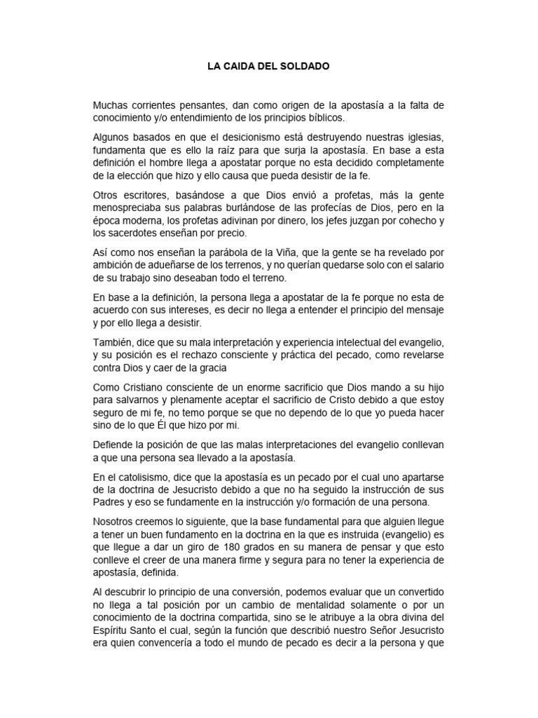 Causas de la Apostasía en la Fe Cristiana | PDF | Apostasía | Fe