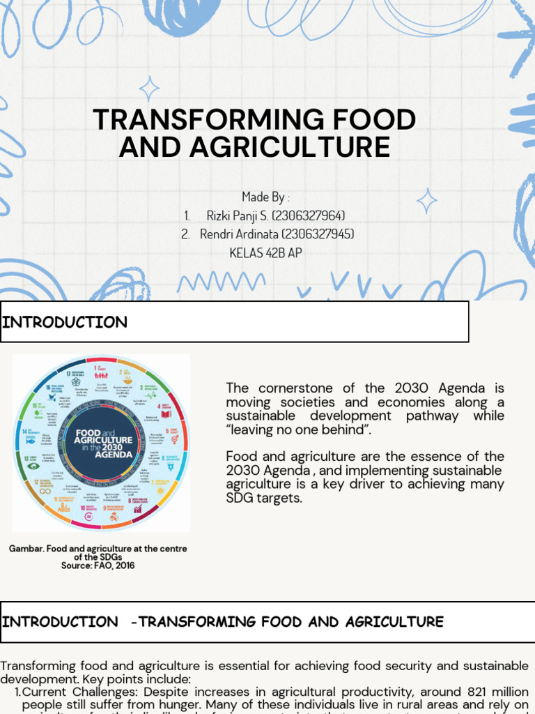 Transforming Food and Agriculture Kelompok 3 | PDF | Sustainability ...