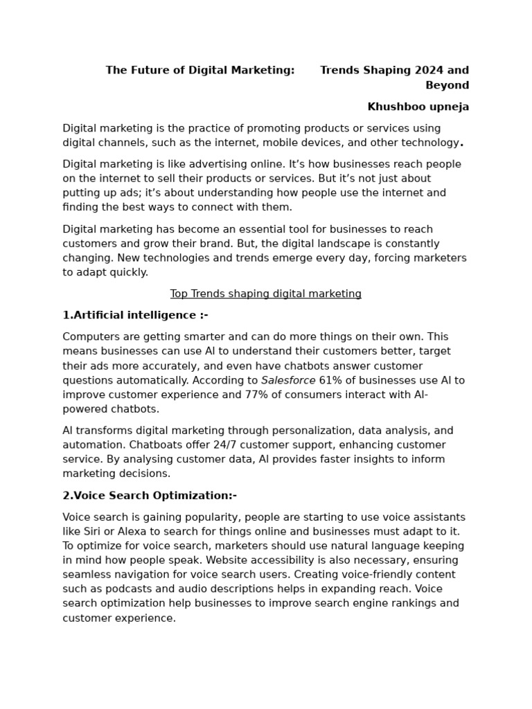 The Future of Digital Marketing | PDF | Digital Marketing | Brand