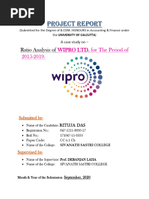 Ratio Analysis of Wipro LTD
