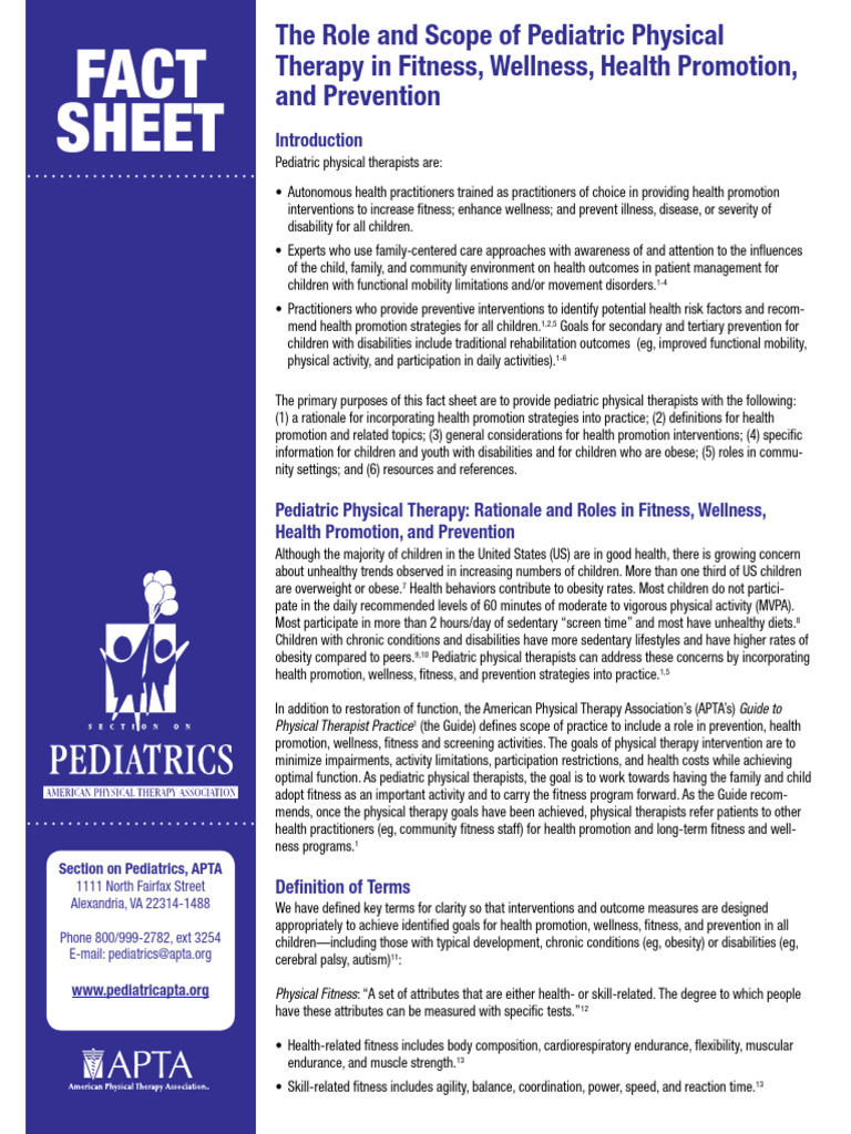 Pediatric Physical Therapy for Health Promotion | PDF | Physical ...