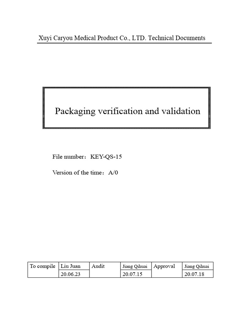 Packaging Validation Protocol Overview | PDF | Verification And ...