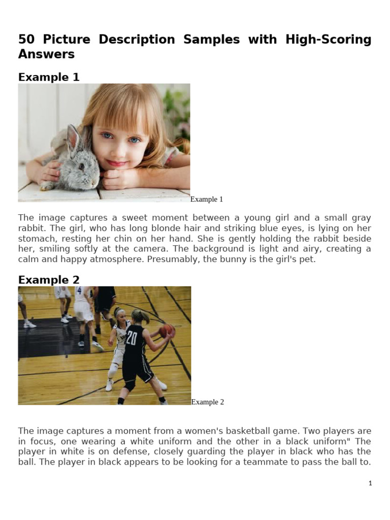 50 Picture Description Samples With High | PDF | Kitchen | Classroom
