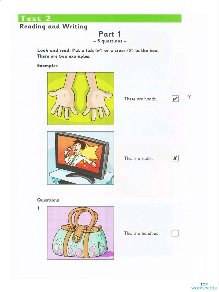 Starters 1 Reading & Writing Practice T2 (2018) | PDF