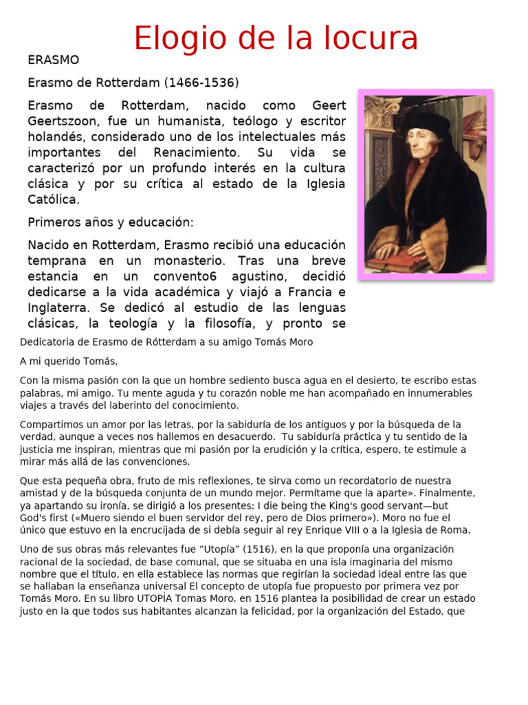 Elogio de La Locura | PDF