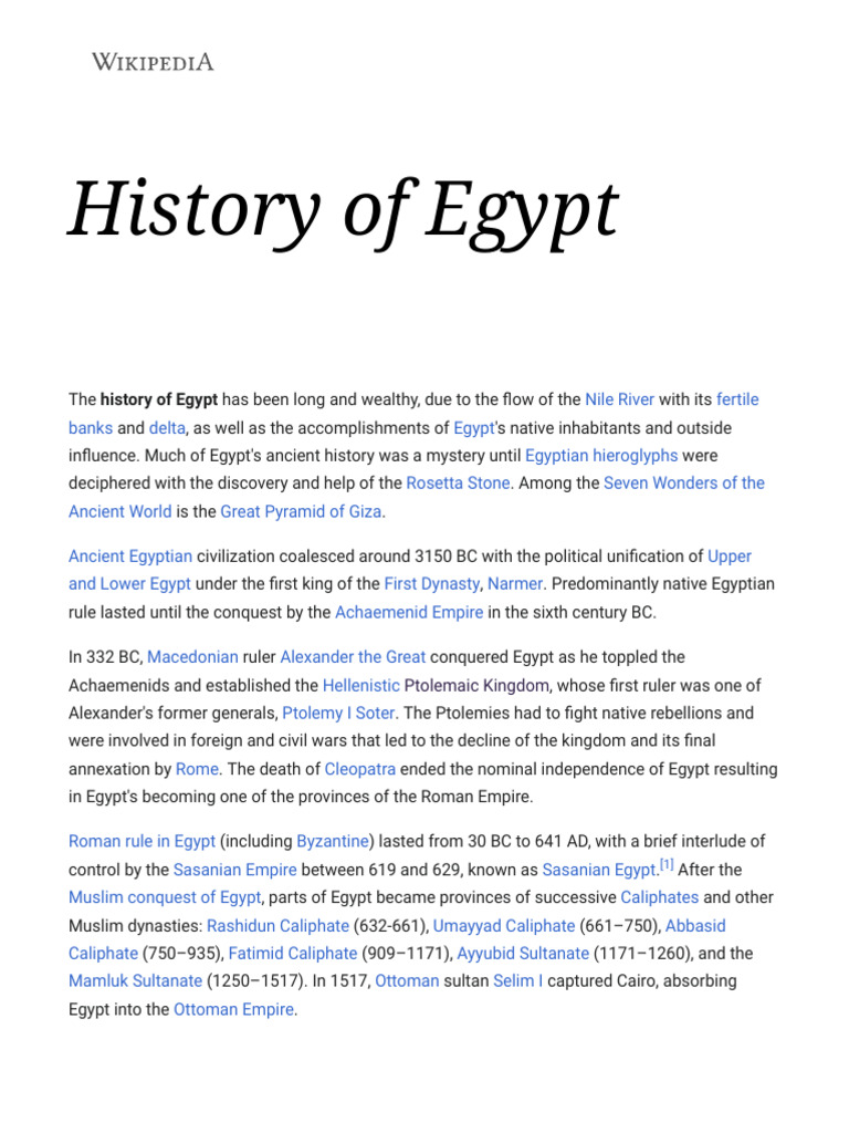 Overview of Ancient Egyptian History | PDF | New Kingdom Of Egypt ...